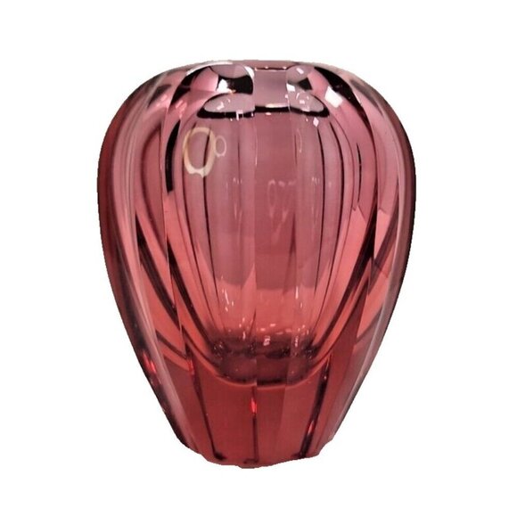 Rosenthal Crystal Vase 4" Vintage 1935-1956 Pink Faceted Floral Design - Picture 1 of 16